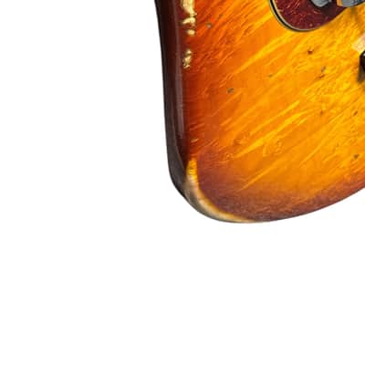 Fender Custom Shop 1964 RELIC Artisan Jazz Honeyburst Flame Burl ROASTED Maple Neck/Rosewood *IN STOCK image 6
