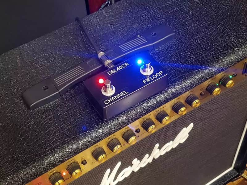 Custom 2-Button Red/Blue LED Footswitch for Marshall DSL40CR DSL100HR DSL20CR DSL20HR (No TRS Cable) - PEDL-90012 image 1
