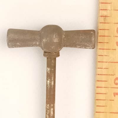 Frank Wolf 12 5/8"Bass Drum Tension Rod Faucet Thumb Turn Vintage 30s USA Nickel image 2