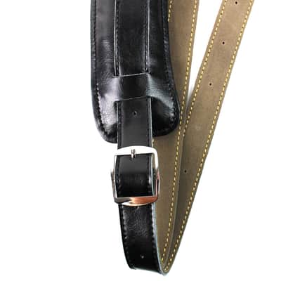 Walker & Williams C-19-BB Black On Black Leather Vintage Slash Strap Extra Long image 5