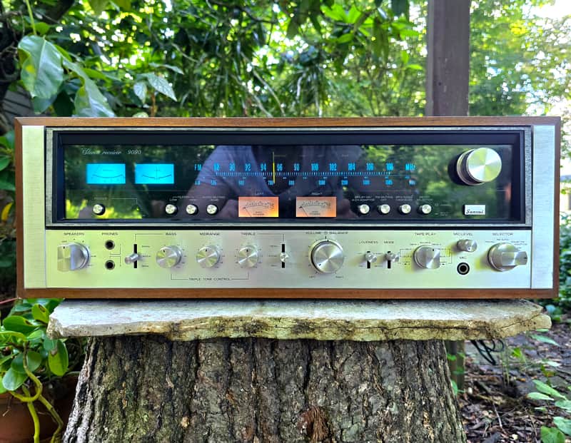 Sansui 9090 AM/FM Stereo Receiver 110 WPC LED Upgrade Perfect Working Condition image 1