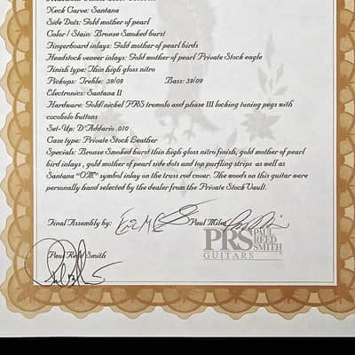 2011 Paul Reed Smith PRS Private Stock Santana Quilt Top w Cocobolo Board ~ Bronze Smoked Burst image 9