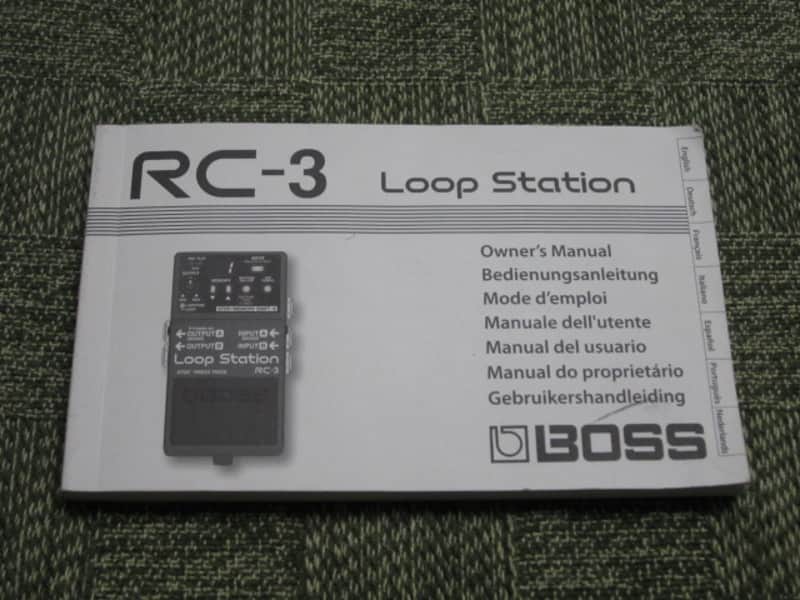 lightly handled genuine Boss Owner's Manual for RC-3 Loop Station (NO pedal / NO other items) specifically from 2012 (172 total pages cover to cover) English, German, French, Italian, Spanish, Portuguese, Dutch image 1