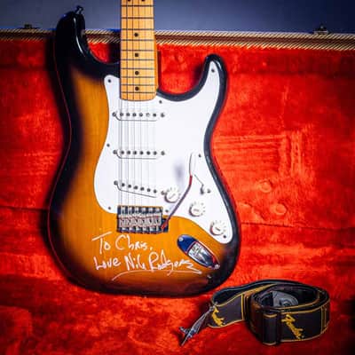 Fender 50s Reissue Stratocaster Signed by Nile Rodgers THE HITMAKER 1983 - Sunburst image 12