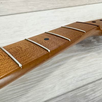 NEW Fender Licensed Allparts Flamed Quartersawn Roasted Maple Nitrocellulose Neck image 8