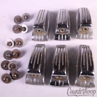 *Ludwig 6x Bass/Floor Tom Drum Lugs Large Classic Tension Lug Chrome WFL Vintage image 1