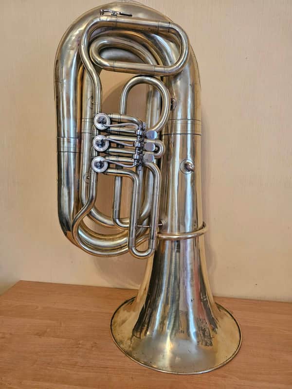 tuba “Bb" Soviet 3 Valves Brass Pipe Wind Instrument USSR Vintage and Rare