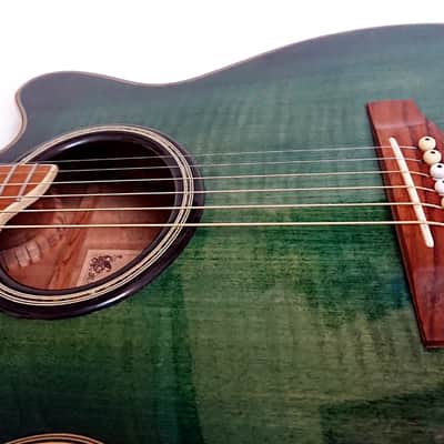Westfield Electro Acoustic Guitar TF656P Trans Green Burst 2003 image 8