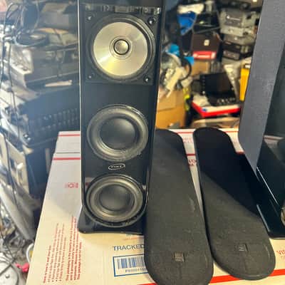 Pair Of KEF Model 7 Main / Stereo Speakers Used with Speaker Wire tested black image 5