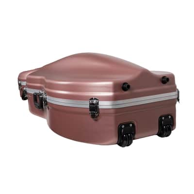 Crossrock 3/4 and 4/4 Size Cello Case | ABS Molded Hardshell with Wheels, Accessory Pocket, 2 Bow Holders, Security Lock, and Detachable Straps-Rose Gold image 4
