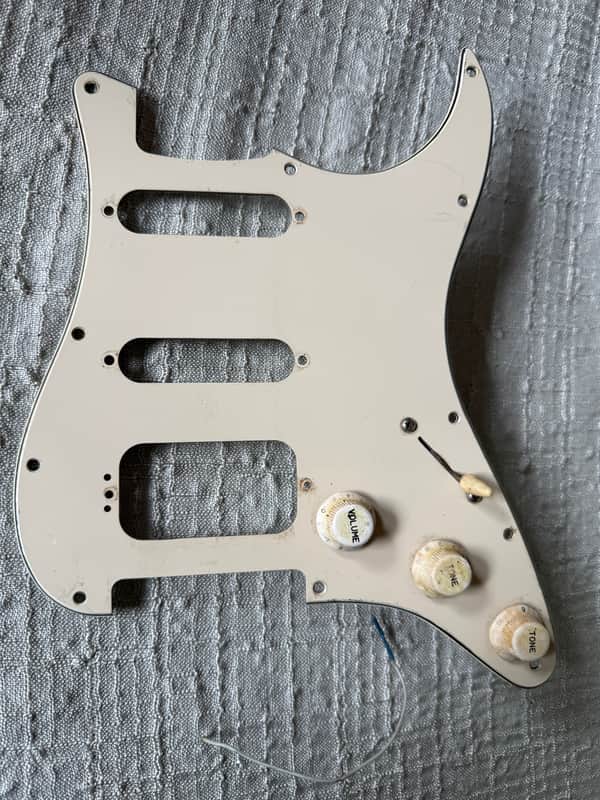 Fender Stratocaster Vintage 1970s Pickguard HSS w/70s pots 1970s - White image 1