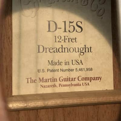 Martin D-15S mahogany slot head 12 fret dreadnought acoustic guitar d15 image 2