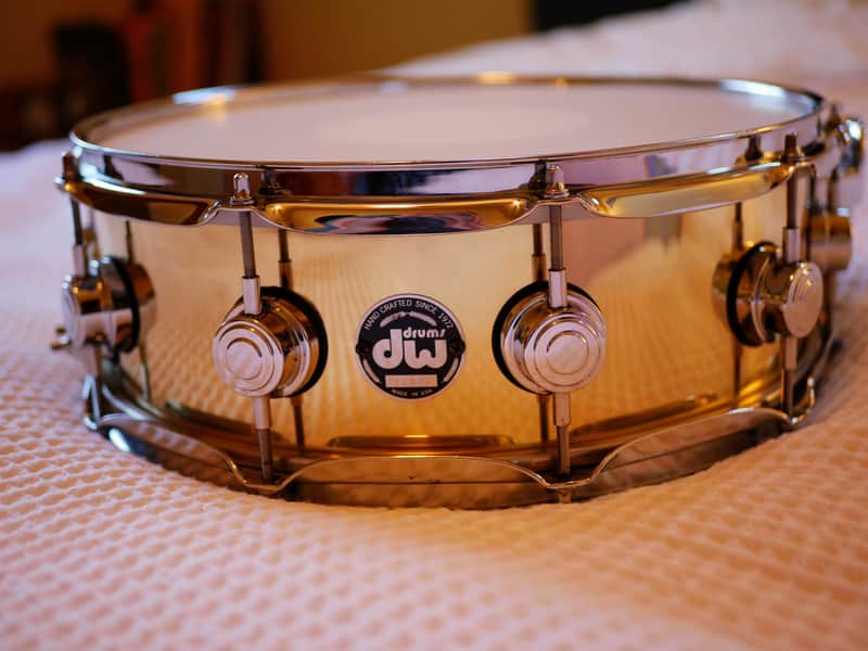 DW Collector's Series Snare Drum 2002 - Polished Brass w/ video image 1