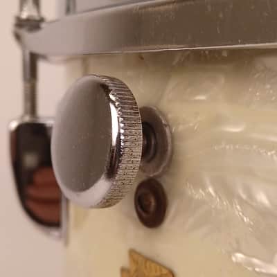 Ludwig 10x14"1969 White Marine Pearl Marching Snare Drum Keystone 3Ply Maple WMP image 7