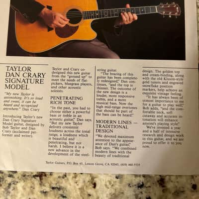 Taylor Flyer Brochures 90s ? Dan Crary Artist Series Koa 900 800 700 600 500 image 3