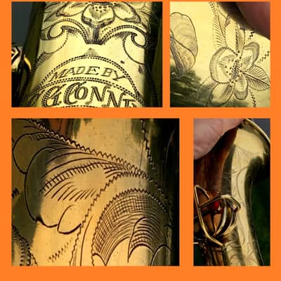 SUMMER DEAL FANTASTIC CONN STENBERG PORTRAIT GOLD PLATED ALTO SAXOPHONE " THE TRAVLIN' GYPSY "1924 FINISH 00 NEW PADS image 3