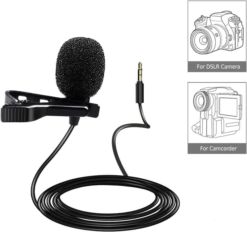 Lavalier Omnidirectional Microphone with 3.5mm TRS Connector for DSLR Cameras, Camcorders, Recorders Devices image 1
