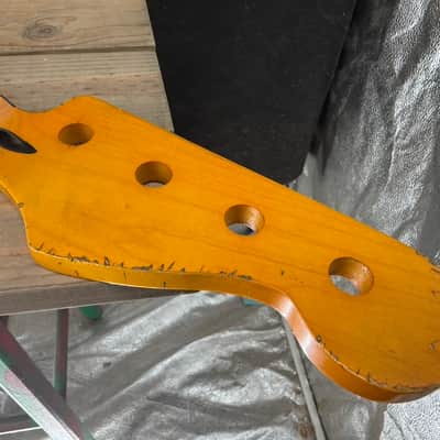 Real Life Relics Aged Jazz Bass® Neck Replacement Bound With Block Markers Maple/Maple Vintage Nitro JBMMBB #7 image 2