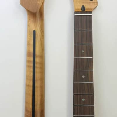 Roasted Tiger Maple Guitar Tele Style Neck, Rosewood 22 Frets Fingerboard image 4