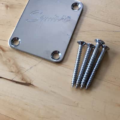 Vintage Fender Squier Neck Plate Chrome Plating Original Natural Light Relic NOS image 1
