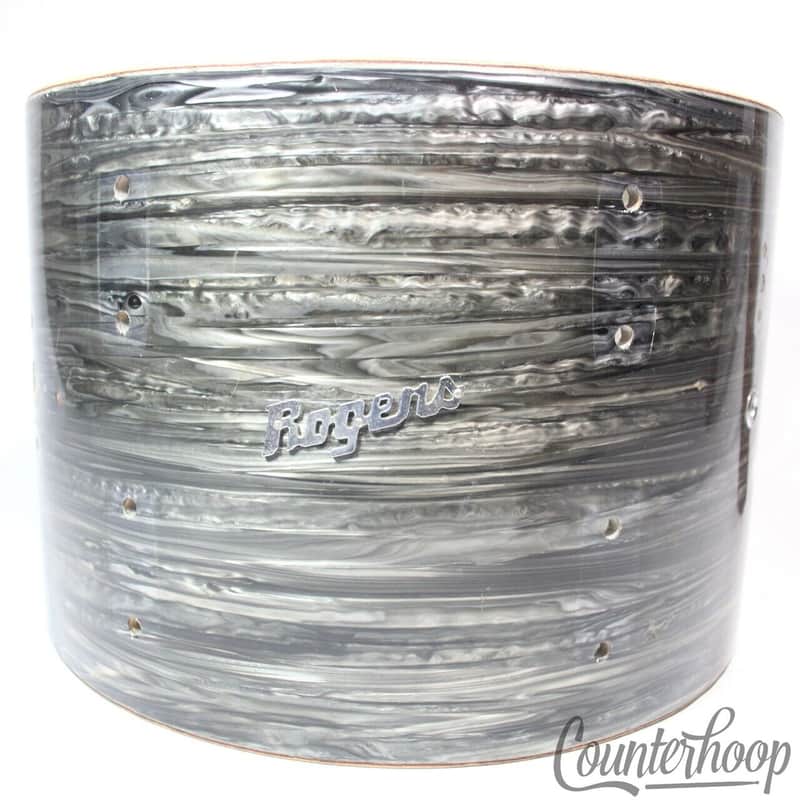 *Rogers 9x13"Black Strata Pearl Dayton,OH Tom Drum Shell Vintage 60s Holiday USA image 1