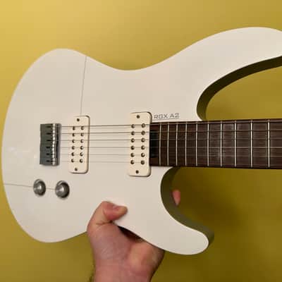 Yamaha RGXA2 2010s futuristic lightweight electric guitar - white and gray image 3