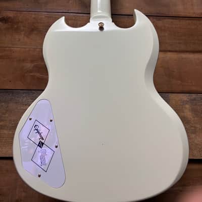 Epiphone Inspired by 63 Les Paul Custom Maestro Classic White w/case image 12