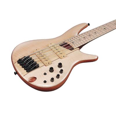 Ibanez Premium SR5FMDX2 5-string Bass - Natural Low Gloss image 5