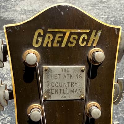Gretsch 6122 Country Gent 1960 - very early production beautiful Flamey Maple & the coolest factory F-Hole Inserts. image 11