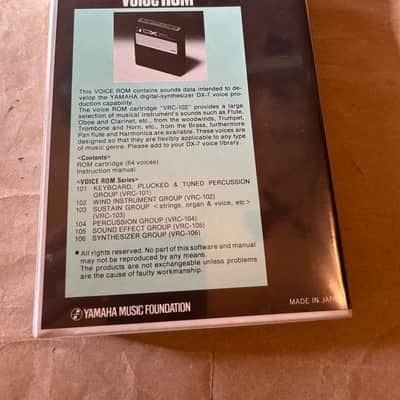 Yamaha DX7 Data ROM Cartridge Wind Instrument Group Vrc-102 Excellent Condition in box with Users Manual booklet image 11