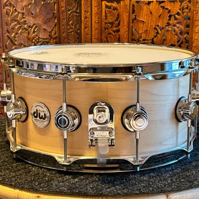 Drum Workshop DW Drums Collector's Series Natural Satin 10+6 Maple 6.5x14 snare drum image 2