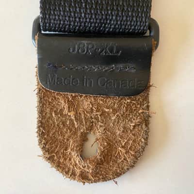 1980s Jackson Guitar Strap - Black with Leather image 3