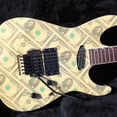1988 ESP USA Custom Shop Mirage Deluxe Finished With Real $5 Dollar Bills Guitar Super Rare - OHSC image 4