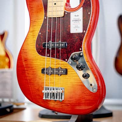 Fender 2024 Collection Made in Japan Hybrid II Jazz Bass – Sunset Orange Transparent image 5