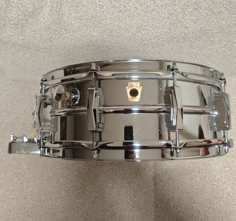 Ludwig No. 410 Super-Sensitive 5x14" 10-Lug Aluminum Snare Drum with Keystone Badge 1963 - 1969 - Chrome-Plated image 1