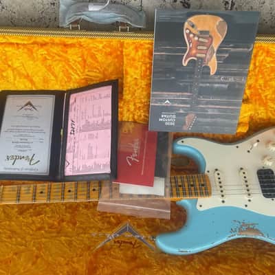 2022 Fender Custom Shop 1957 Stratocaster Heavy Relic Daphne Blue image 2