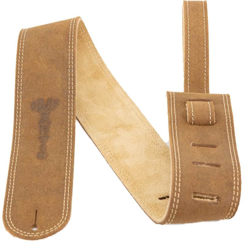 Martin Distressed Ball Glove Leather Guitar Strap, Brown image 1