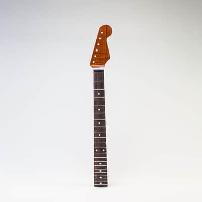 Allparts Select "Licensed by Fender®" AAA+ Roasted Flame Maple "VIN-MOD" Deluxe Replacement Neck for Stratocaster® - Nitro Finish - Bound Fretboard image 2