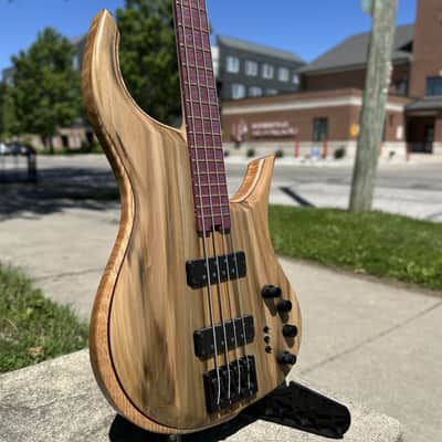Grog Guitars Rainbow Poplar Mammoth 4 Bass w/ Gator Icon Hybrid Case image 6