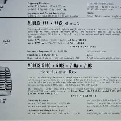 Vintage 1950's Shure 510C controlled reluctance microphone High Z w Atlas DS7 stand 410 510 prop display repair image 2