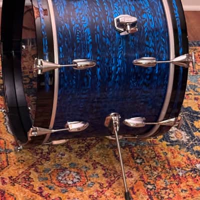 Slingerland 14 x 20" Bass Drum Blue Agate Vintage 60's 70's READ DETAILS image 5