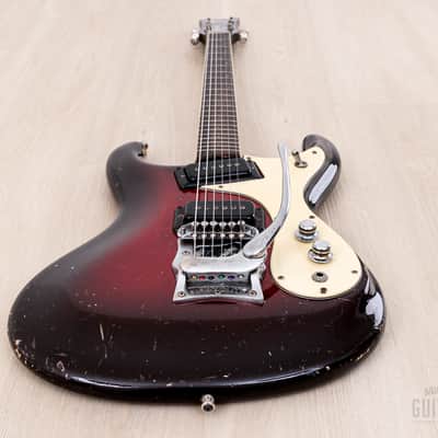 1964 Mosrite Ventures Model Vintage Guitar Red Sunburst w/ Vibramute, Case image 11