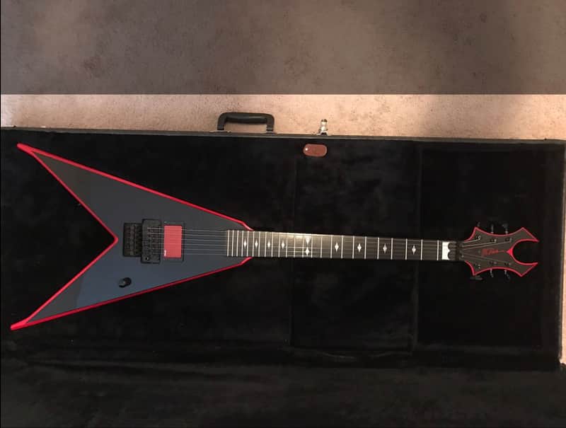 B.C.Rich Pat O'Brien Icon V Black with Red Bevels | Reverb
