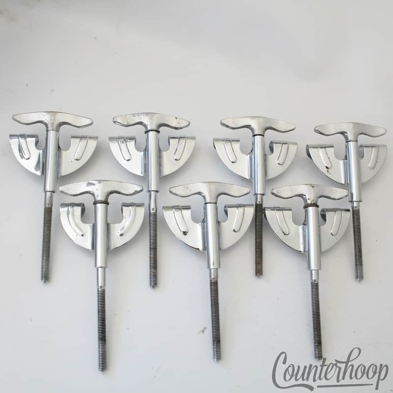 *Pearl 7x Bow-Tie 4"Bass Drum Tension T-Rods+Claws Metric Japan Vintage 70s Copy image 1