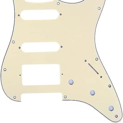 11-Hole Modern Style Strat HSS Guitar Pickguard for American/Mexican Fender Stratocaster Floyd Rose Bridge Cut, 3Ply Cream image 1