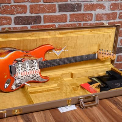 Fender Custom Shop SR25 61 Stratocaster Super Heavy Relic Candy Tangerine over 3-Color Sunburst w Boos Leather Custom Pickguard 2025 w/OHSC image 2