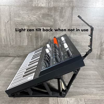 25º Stand with LED Light for Arturia MicroFREAK Synthesizer - color BLACK - by KZcraftworks - USA image 3