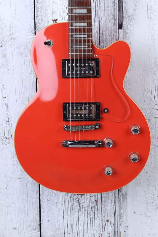 DeArmond M66 Solid Body Electric Guitar Fiesta Red with Hardshell Case image 1