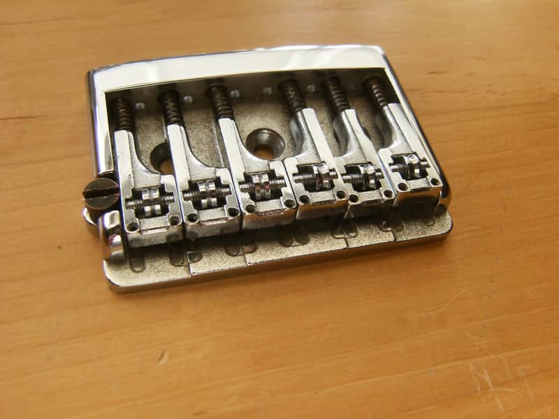 Schaller 3D-6 Guitar Bridge and saddles assembly for 6 string chrome image 1