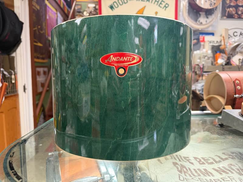 Andante Snare Drum Shell - Green Stain 10x14 image 1